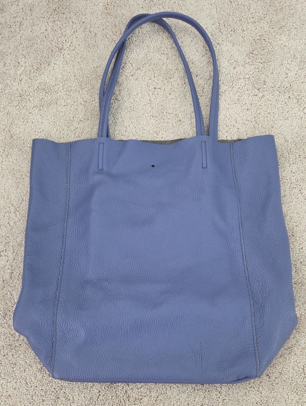 Blue Leather Tote EUC